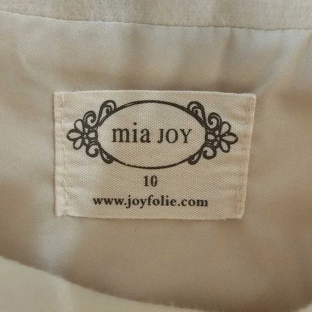Mia Joy Joyfolie Girls Cream Fleece Ruffle Cropped Bolero Jacket Size 10